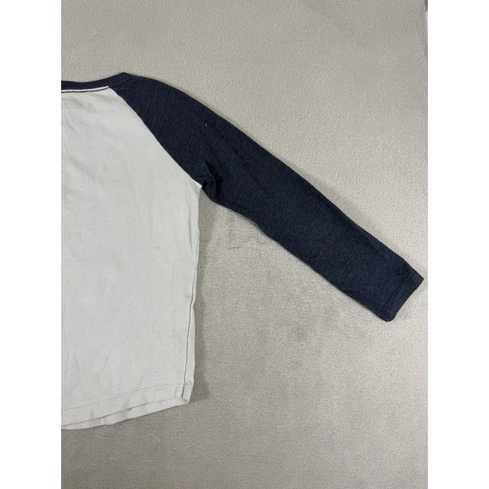 Old Navy Minecraft Graphic Raglan Long Sleeve T-Shirt Boys Size S 6-7 Blue Gray